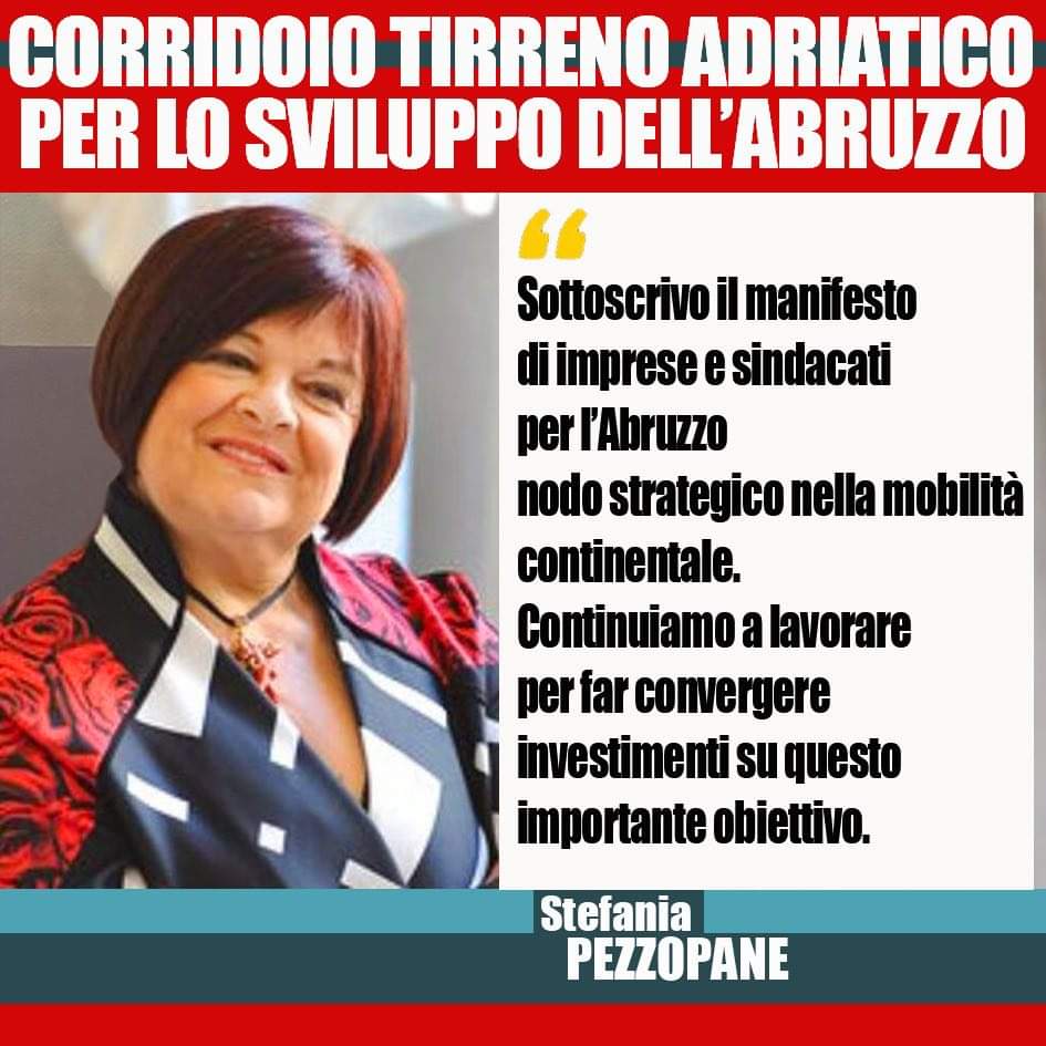 Pezzopane aderisce all'appello per Abruzzo in rete Ten-T