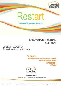 RestART, laboratori teatrali estivi dai 5 ai 18 anni