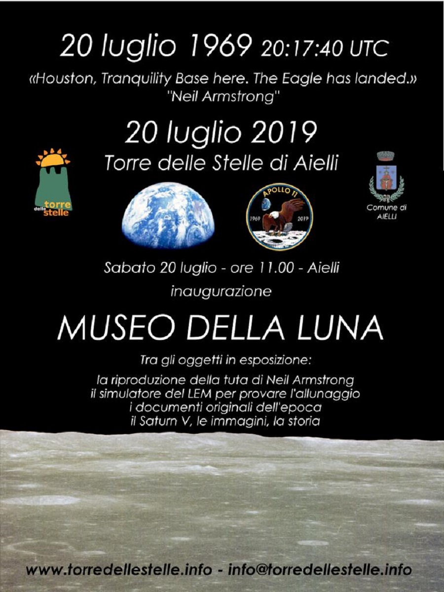 Modulo lunare e tuta spaziale sbarcano sulla torre delle stelle di Aielli